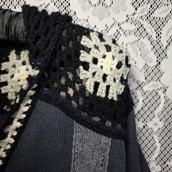 POL Granny Square V-Neck BOHO Hoodie L - Picture 5 of 13